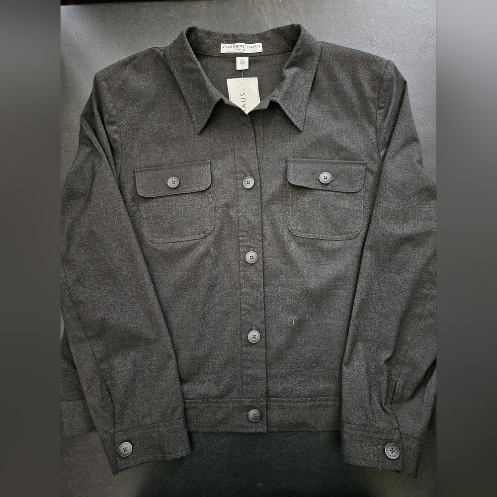 NWT - Josephine Chaus Sport Charcoal  Grey Lightweight Stretch Jacket -Size XL